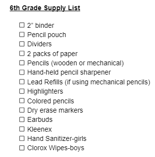 What School Supplies Do I Need For 6th Grade?