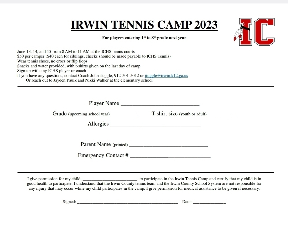 Irwin Tennis Camp 