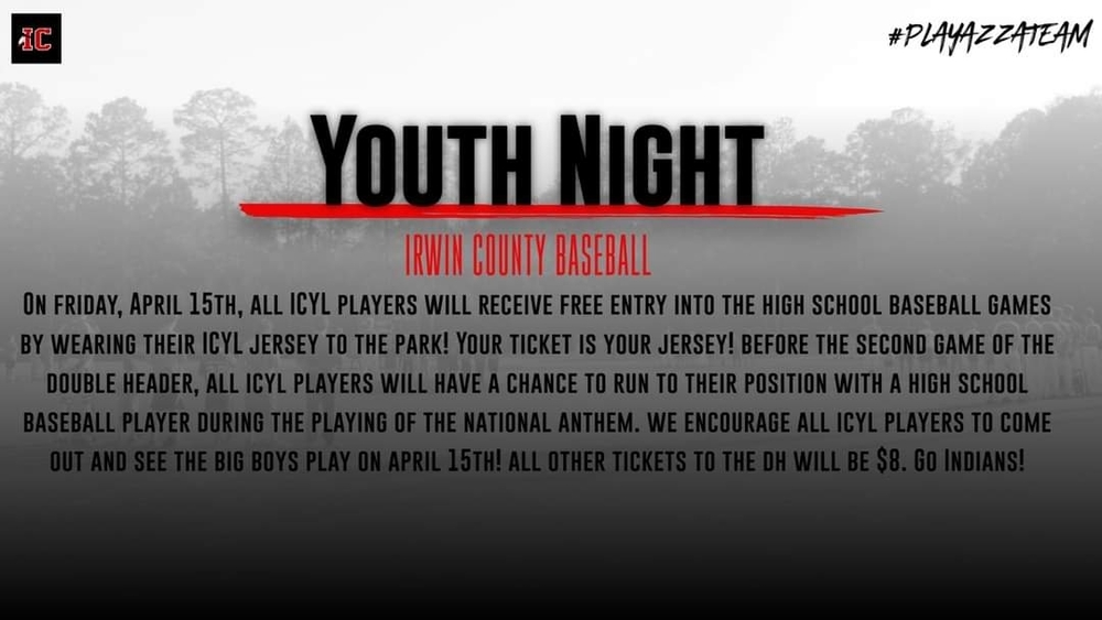 Irwin County Baseball Youth Night 