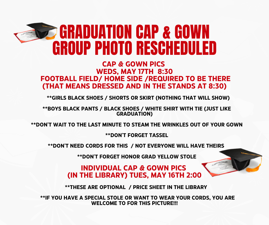 Graduation Cap & Gown Group Photo Rescheduled
