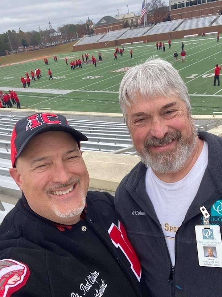 ICSS Superintendent,  Dr. Thad Clayton,  and Lance, Athletic Trainer of OrthoGeorgia 