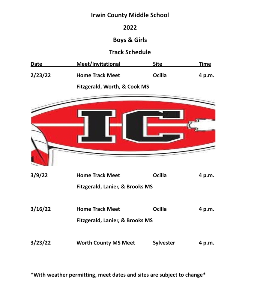 ICMS Track Schedule 2022