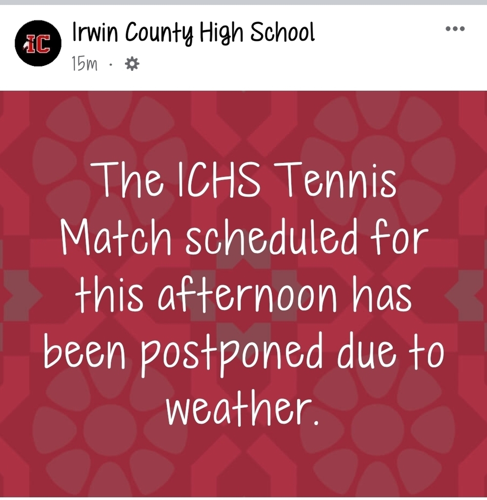 Tennis match postponed today.