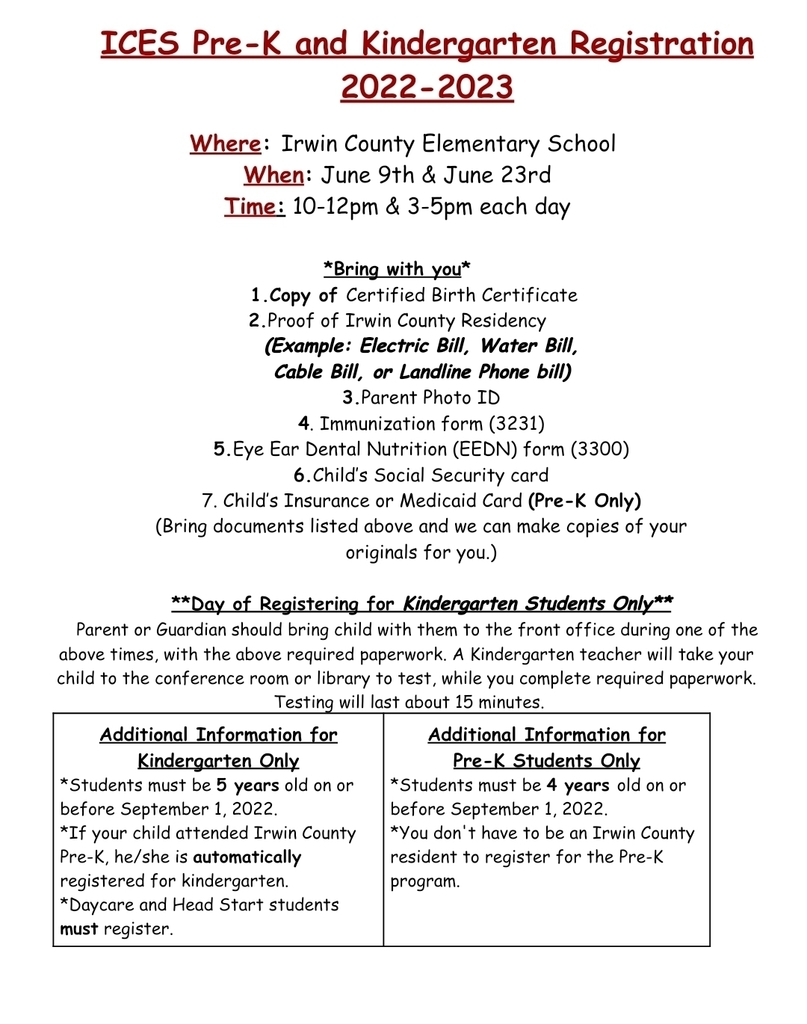 Pre-K and Kindergarten Registration