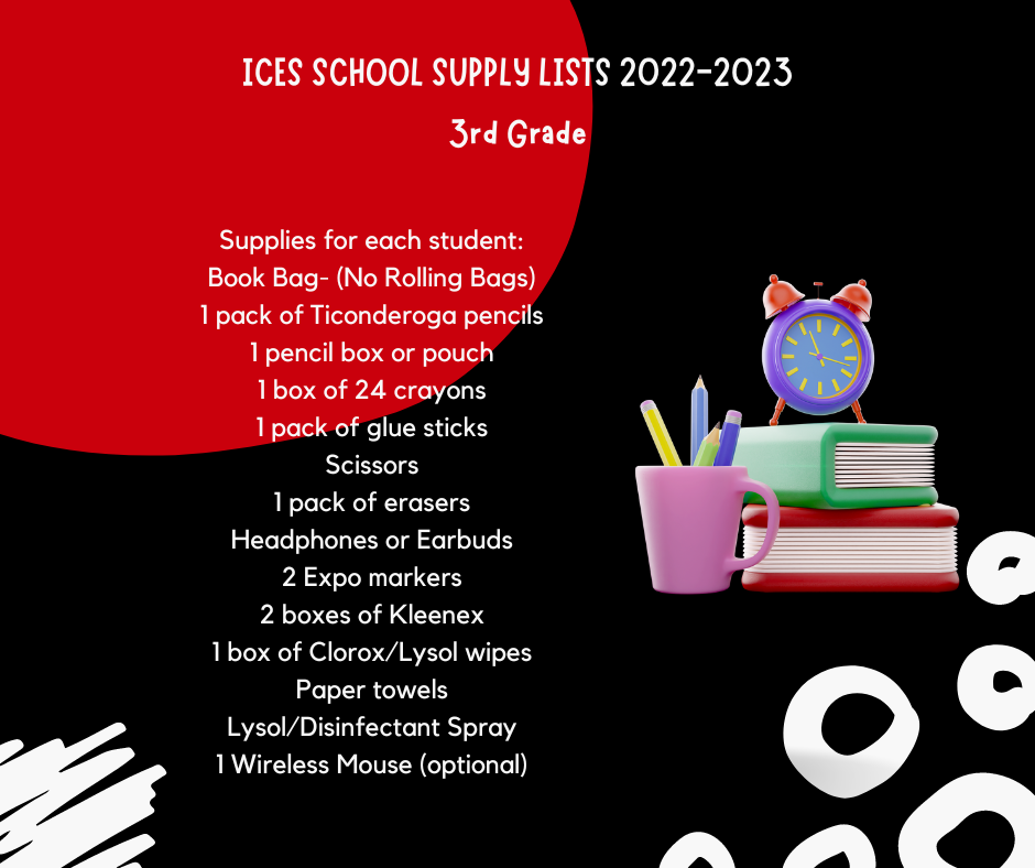3rd Grade 2022-2023 School Supply List