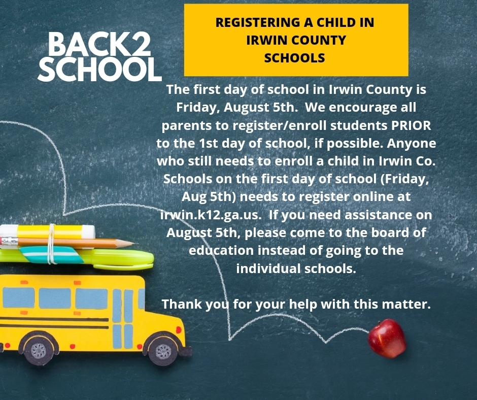 Registering a Child in Irwin County Schools 
