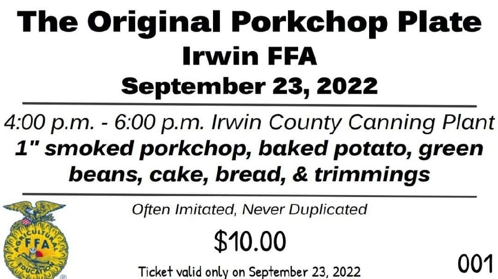 Irwin FFA Porkchop Plates 9/23